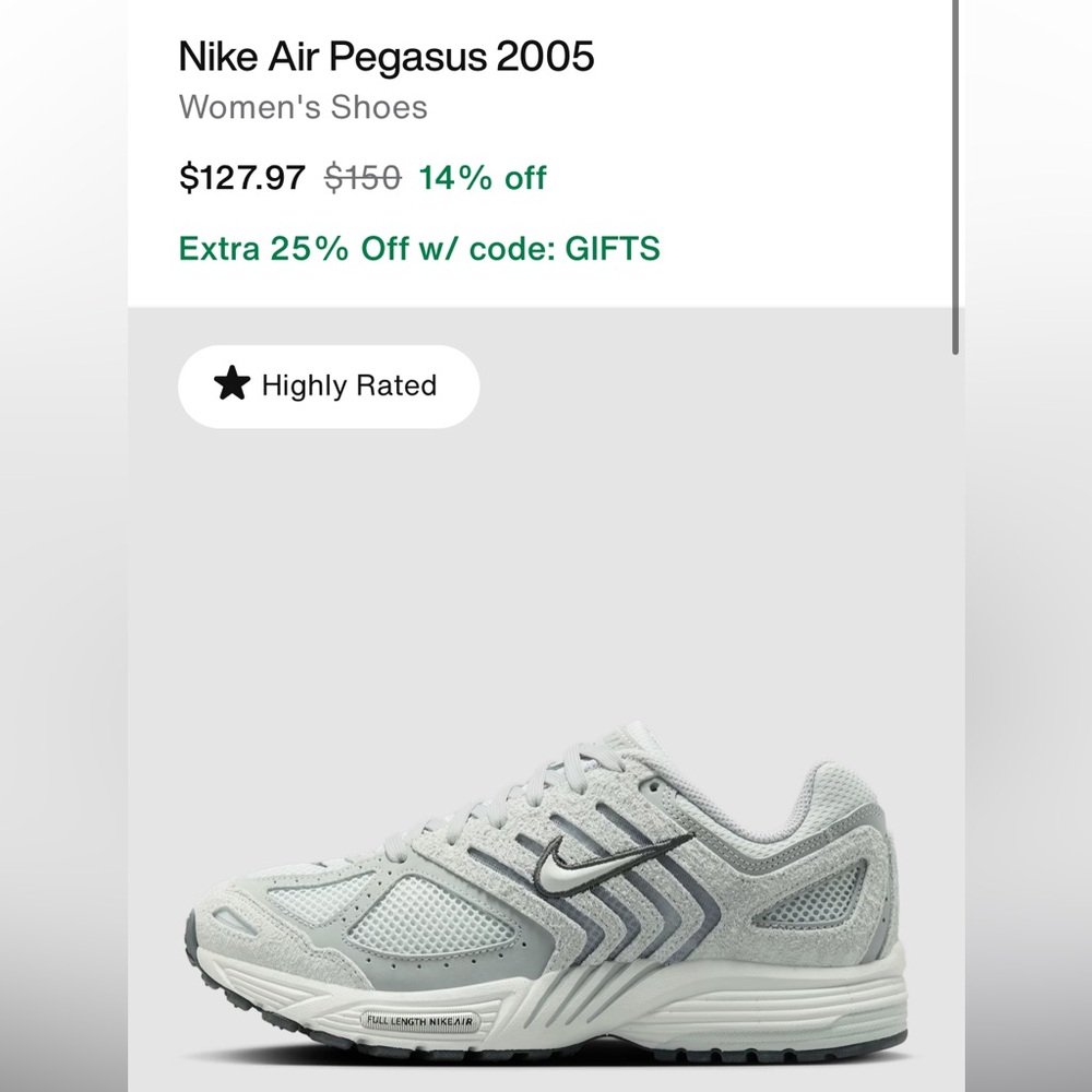 Nike Air Pegasus 2005 in Pure Platinum/Wolf Grey/Summit White/Metallic Platinum